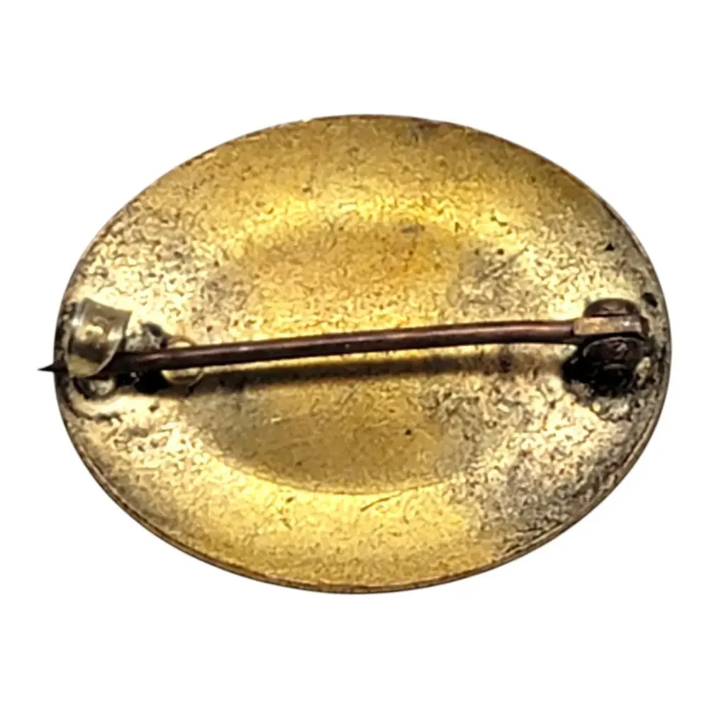 Antique CT Gold Filled Oval Engraved Monogram Brooch Pin Victorian Script A